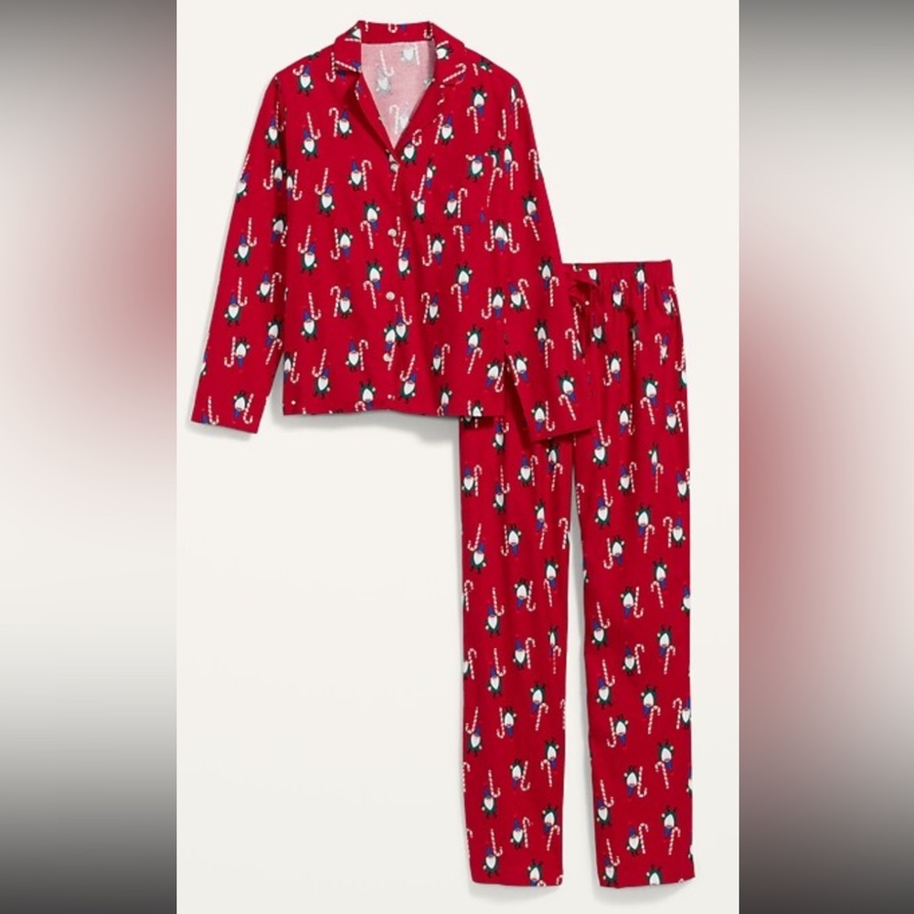 New Old Navy Women’s Size Medium Holiday Flannel Pajama Set Size Medium Gnomes